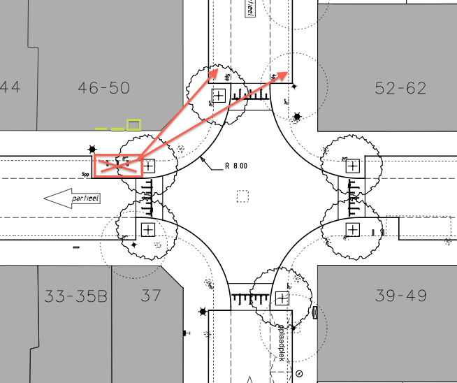 Fietsnietjes ter hoogte van no. 46/48/48a/48b ongewenst.